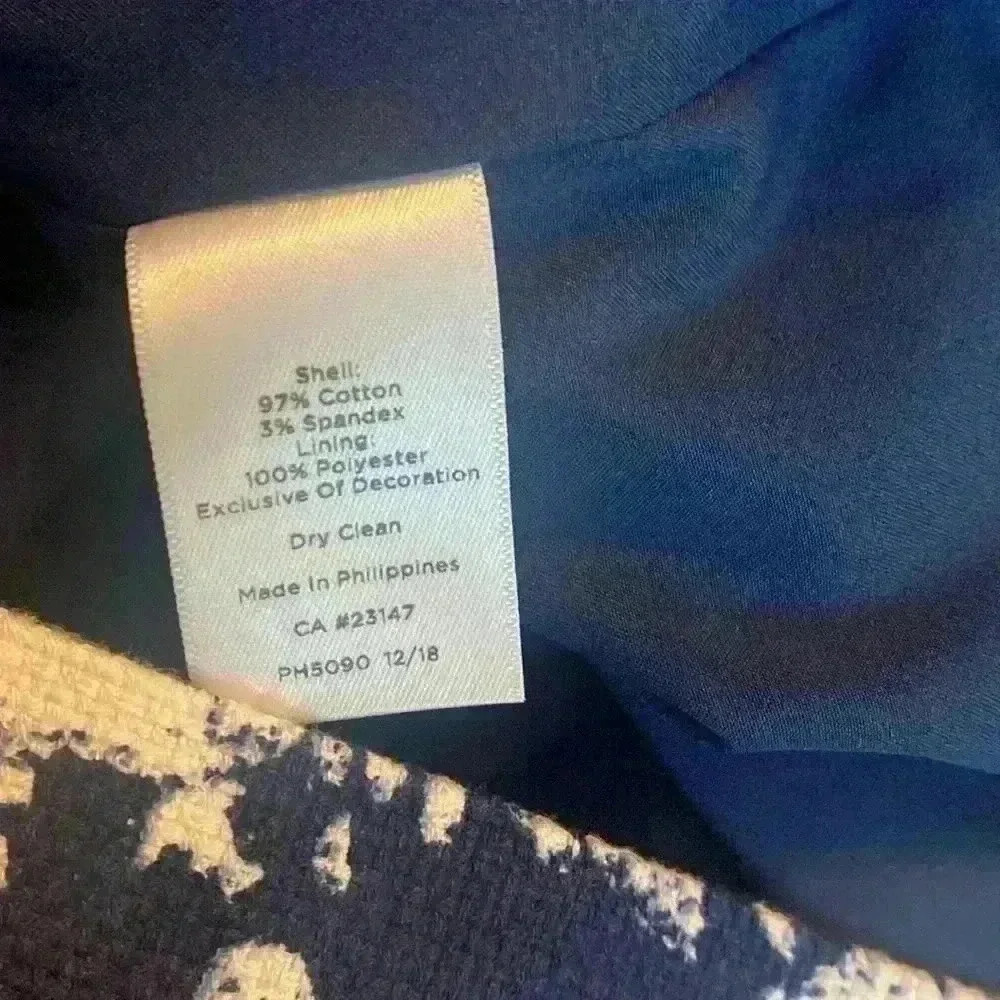Talbots Blue White lined Dress Mixed Fruit design size 6 - Picture 8 of 8